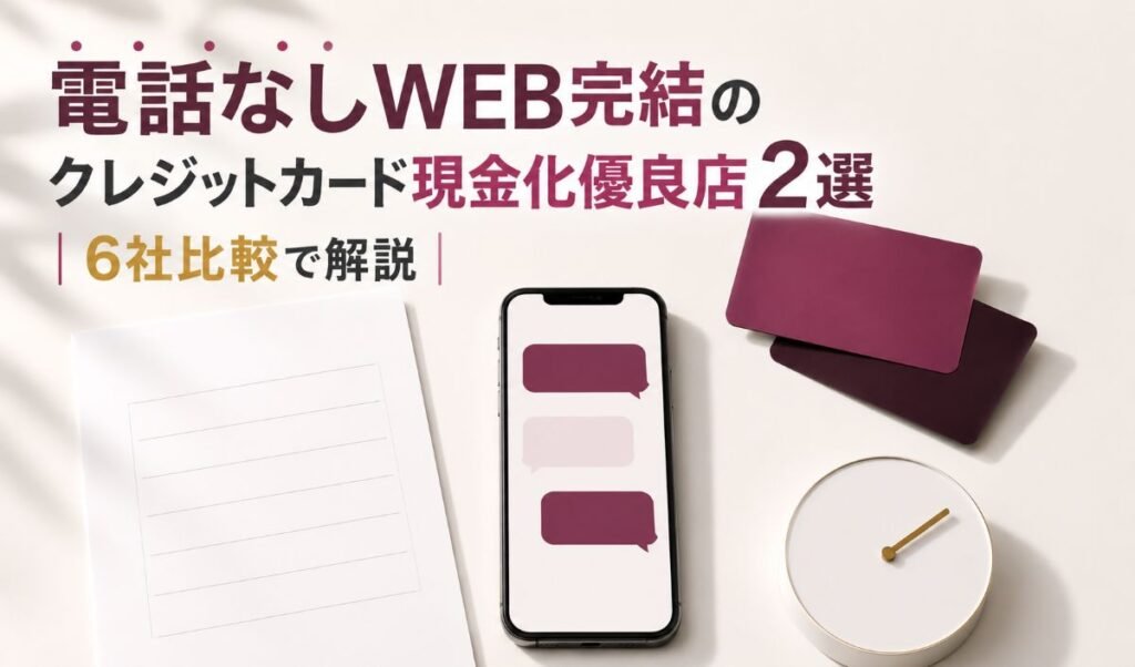 電話なしWEB完結のクレジットカード現金化優良店2選|6社比較で解説